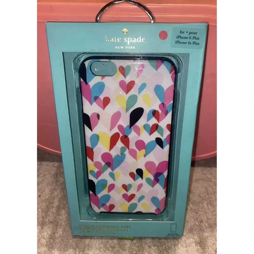 New Kate Spade iPhone 6 Plus iPhone 6s Plus‎ Hard Cover Case Rainbow Hearts